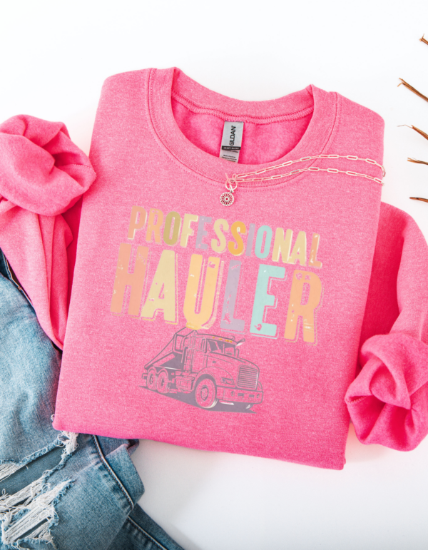 "Professional Hauler" Heavy Blend Crewneck Sweater, Unisex- 7 colors - Image 6