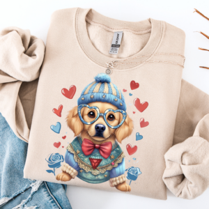 "Goldie Lots of Love" Heavy Blend Crewneck Sweater, Unisex- 7 colors Golden retriever Design