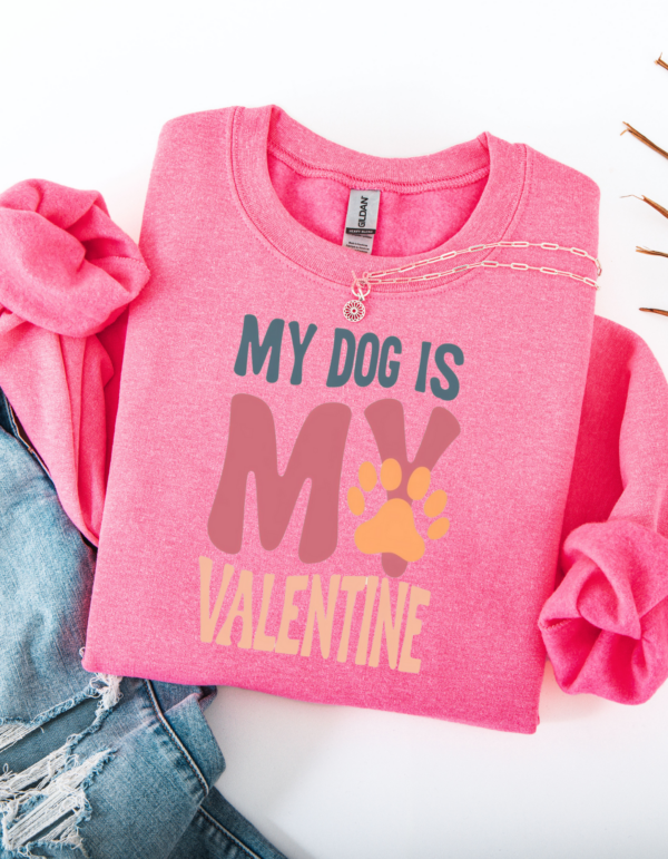 "My Dog is my Valentine" Heavy Blend Crewneck Sweater, Unisex- 7 colors - Image 6