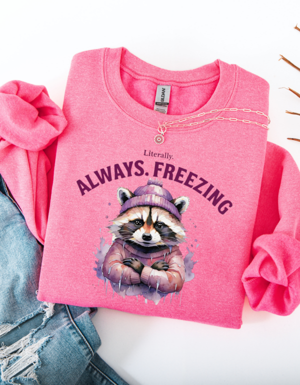 "Always Freezing" Heavy Blend Crewneck Sweater, Unisex- 7 colors - Image 6