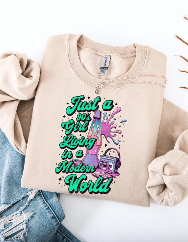 "90's Girl" Heavy Blend Crewneck Sweater, Unisex- 7 colors - Image 7