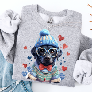 "Labrador Love" Heavy Blend Crewneck Sweater, Unisex- 7 colors Labrador Retriever design