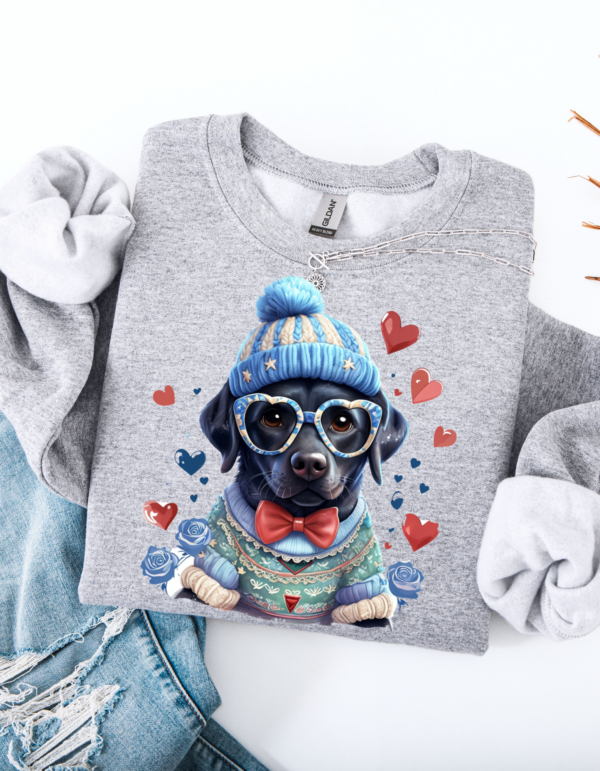 "Labrador Love" Heavy Blend Crewneck Sweater, Unisex- 7 colors Labrador Retriever design