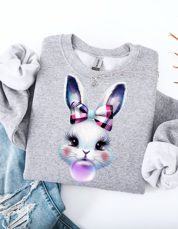 "Plaid Bunny" Heavy Blend Crewneck Sweater, Unisex- 7 colors