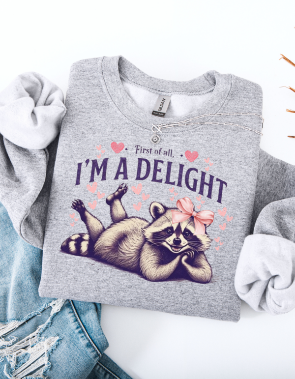 "I'm A Delight" Heavy Blend Crewneck Sweater, Unisex- 7 colors - Image 8