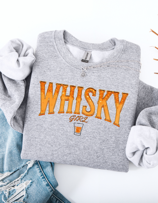 "Whisky Girl" Heavy Blend Crewneck Sweater, Unisex- 6 colors