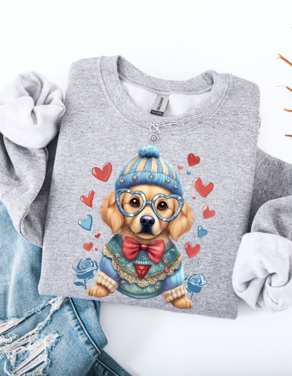 "Goldie Lots of Love" Heavy Blend Crewneck Sweater, Unisex- 7 colors Golden retriever Design - Image 8