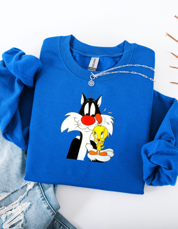 "Sylvester & Tweety" Inspired Heavy Blend Crewneck Sweater, Unisex- 6 colors - Image 7