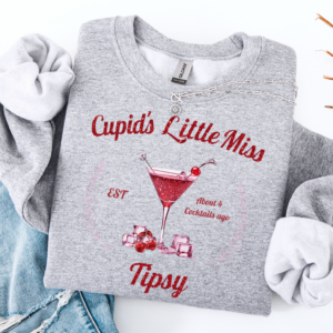 "Cupid's Little Miss Tipsy" Heavy Blend Crewneck Sweater, Unisex- 6 colors