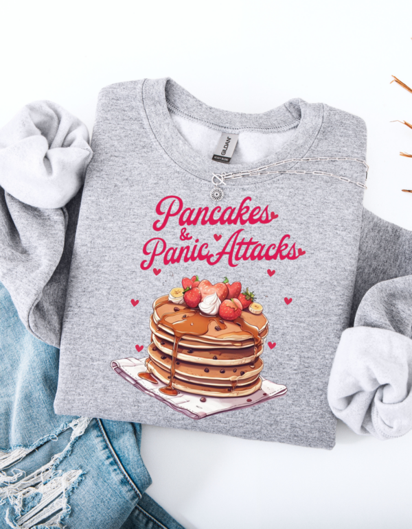 "Pancakes & Panic Attacks" Heavy Blend Crewneck Sweater, Unisex- 6 colors - Image 8