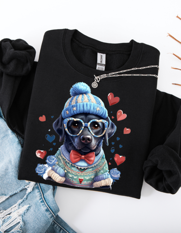 "Labrador Love" Heavy Blend Crewneck Sweater, Unisex- 7 colors Labrador Retriever design - Image 3