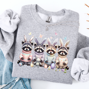 "Easter Raccoon" Heavy Blend Crewneck Sweater, Unisex- 7 colors