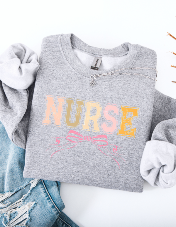 "Vintage Nurse " Heavy Blend Crewneck Sweater, Unisex- 7 colors - Image 8