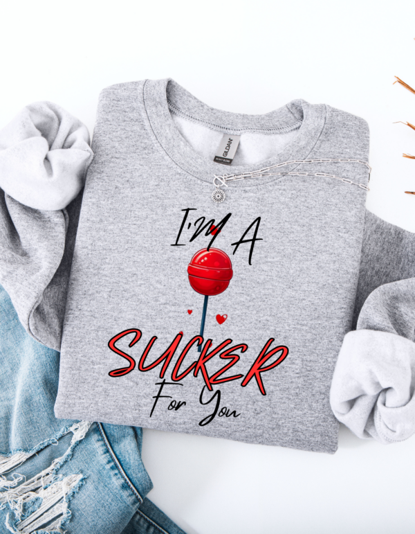 "Sucker for You" Heavy Blend Crewneck Sweater, Unisex- 6 colors - Image 8