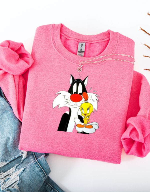 "Sylvester & Tweety" Inspired Heavy Blend Crewneck Sweater, Unisex- 6 colors - Image 8