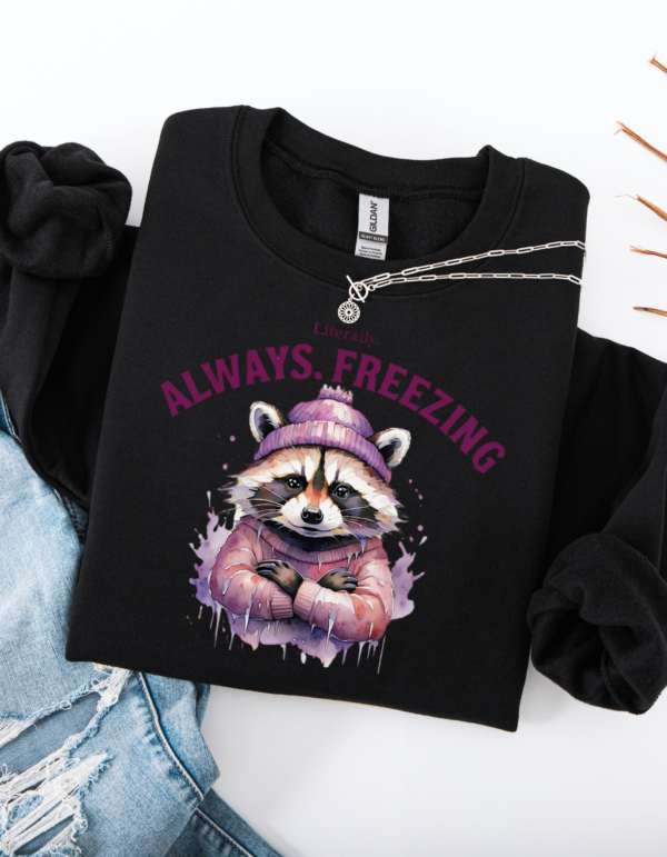 "Always Freezing" Heavy Blend Crewneck Sweater, Unisex- 7 colors - Image 9