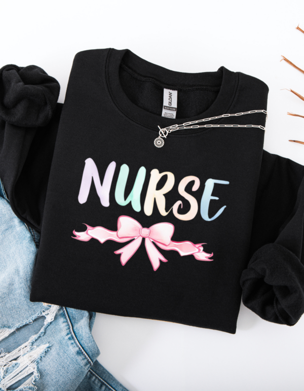 "Coquette Nurse" Heavy Blend Crewneck Sweater, Unisex- 7 colors - Image 3