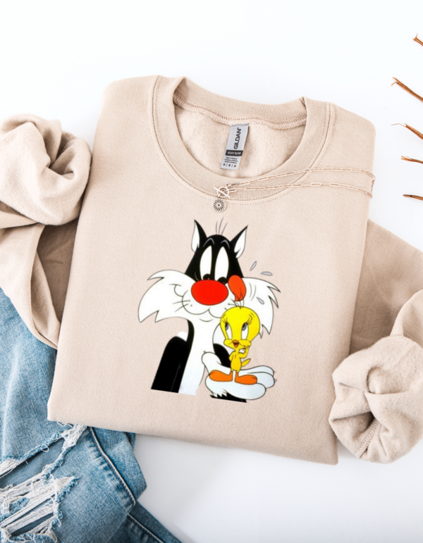 "Sylvester & Tweety" Inspired Heavy Blend Crewneck Sweater, Unisex- 6 colors - Image 9