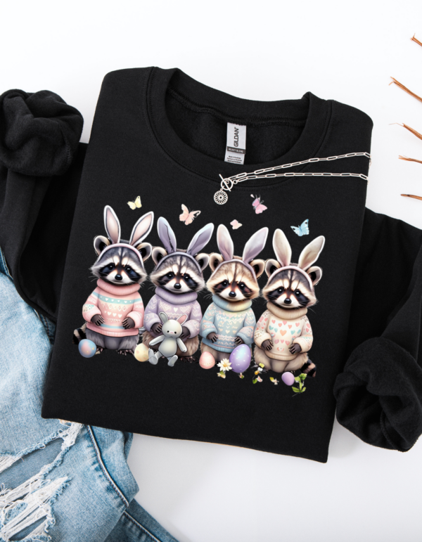 "Easter Raccoon" Heavy Blend Crewneck Sweater, Unisex- 7 colors - Image 4