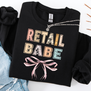 "Retail Babe" Heavy Blend Crewneck Sweater, Unisex- 7 colors