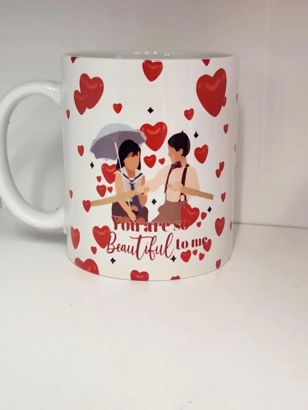 Personalized 'You Are So Beautiful to Me' Custom Name Valentine's Movie Mug – Customizable with Names on the Back - Image 6