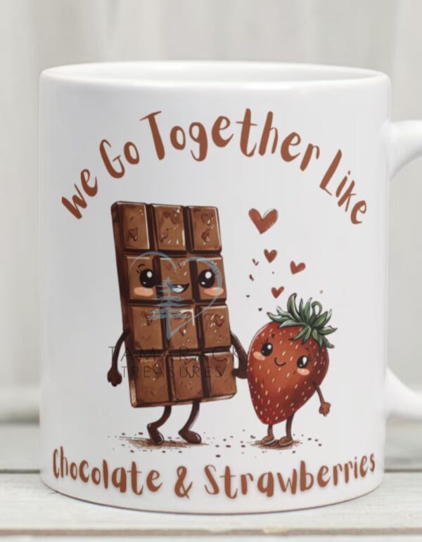 We Go Together Like Bacon & Eggs... Custom Valentine's Couples Mug – 8 Fun Food Pair Designs, Personalized with Names if desired - Image 2