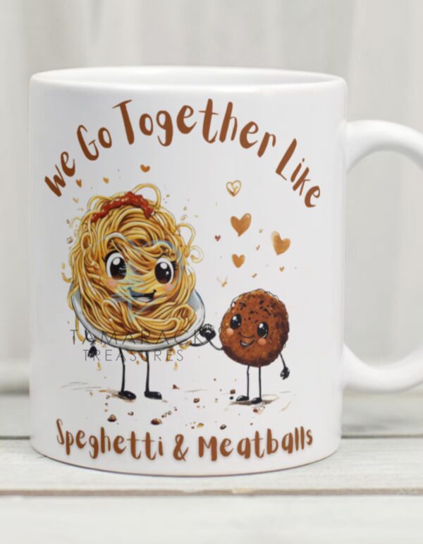 We Go Together Like Bacon & Eggs... Custom Valentine's Couples Mug – 8 Fun Food Pair Designs, Personalized with Names if desired - Image 3