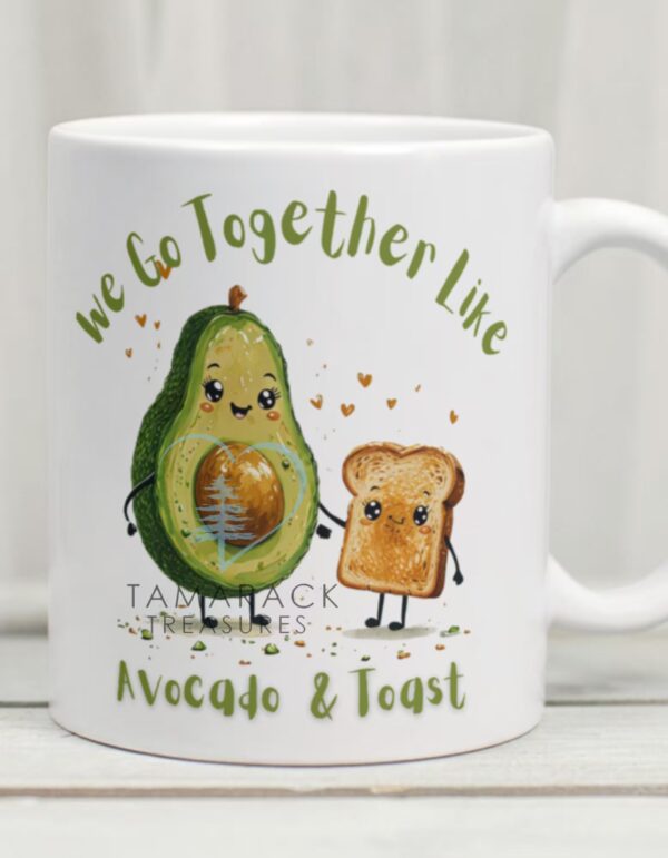 We Go Together Like Bacon & Eggs... Custom Valentine's Couples Mug – 8 Fun Food Pair Designs, Personalized with Names if desired - Image 5