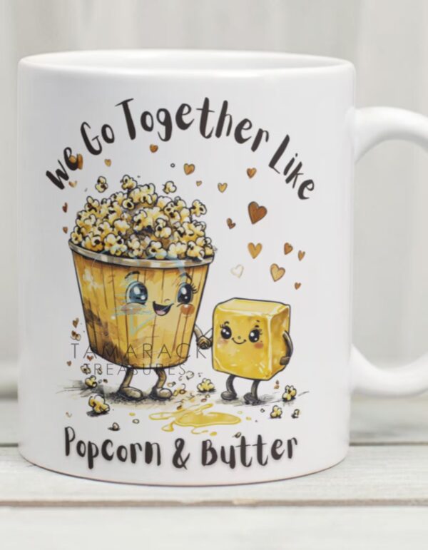 We Go Together Like Bacon & Eggs... Custom Valentine's Couples Mug – 8 Fun Food Pair Designs, Personalized with Names if desired - Image 6