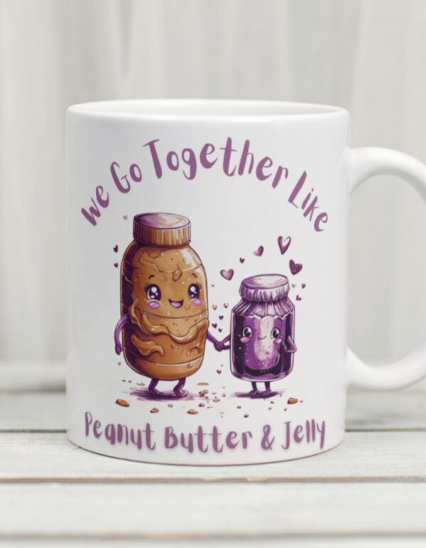 We Go Together Like Bacon & Eggs... Custom Valentine's Couples Mug – 8 Fun Food Pair Designs, Personalized with Names if desired - Image 7