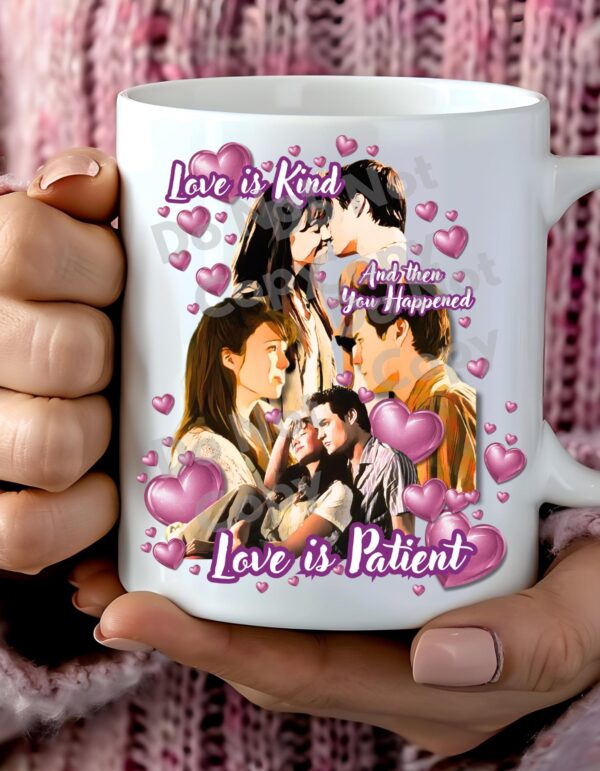 "Love is Patient, Love is Kind" Movie-Inspired Mug – Romantic Quote Coffee Cup, Perfect Gift for Him & Her - Image 2