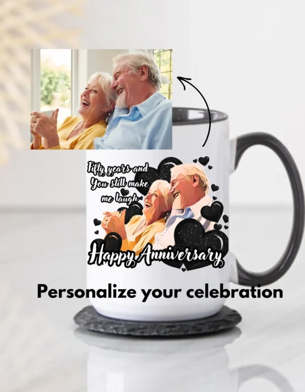 Custom Cartoonized Portrait Coffee Mug – Personalized Text & Graphics, Microwave & Dishwasher Safe - Image 3