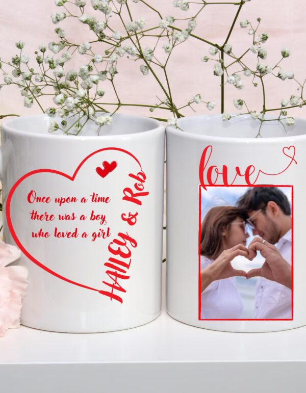 Custom Photo Mug – Name Heart with Custom Quote, Personalized Valentines, Engagement, Couples Gift - Image 6