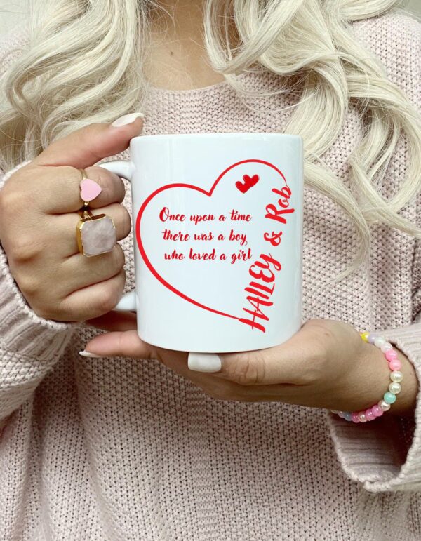 Custom Photo Mug – Name Heart with Custom Quote, Personalized Valentines, Engagement, Couples Gift - Image 2