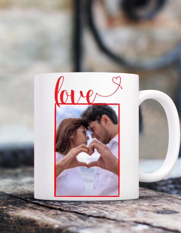 Custom Photo Mug – Name Heart with Custom Quote, Personalized Valentines, Engagement, Couples Gift - Image 4