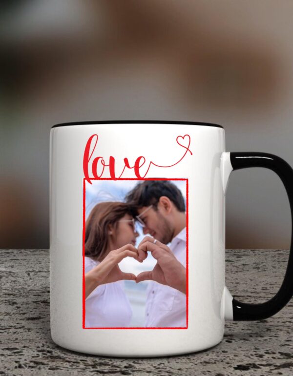 Custom Photo Mug – Name Heart with Custom Quote, Personalized Valentines, Engagement, Couples Gift - Image 3