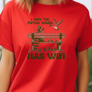 "Hope the Psych Ward Has WIFI" Heavy Blend Tee-Red