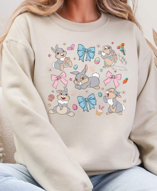 Cartoon Rabbit/ Crewneck Sweatshirt - Image 2