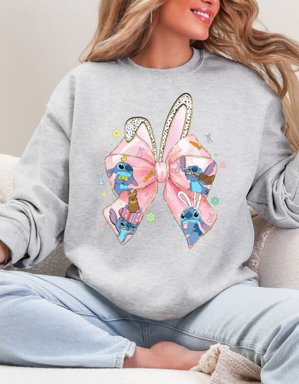 Cartoon Coquette Bow/ Crewneck Sweatshirt - Image 2