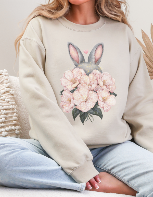 Glitter Floral Bunny/ Crewneck Sweatshirt - Image 2