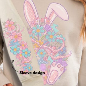 Floral Easter Bunny/ Crewneck Sweatshirt