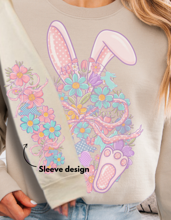 Floral Easter Bunny/ Crewneck Sweatshirt