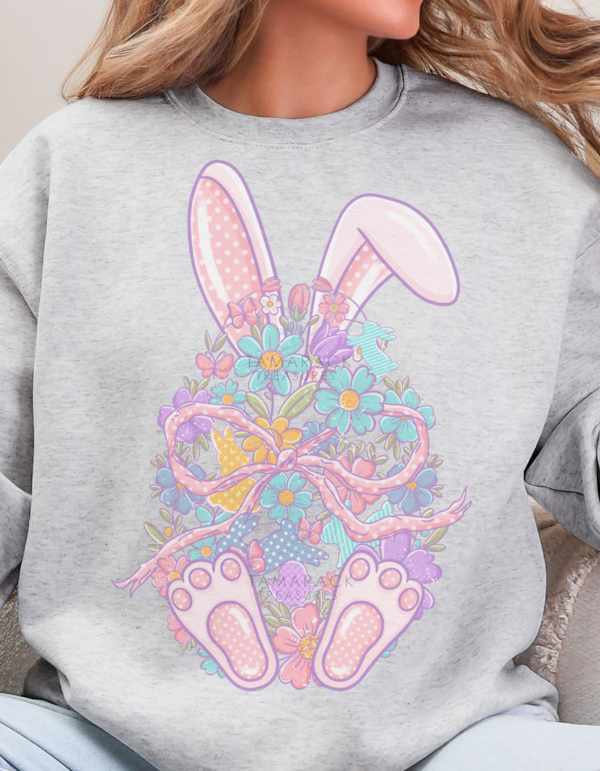 Floral Easter Bunny/ Crewneck Sweatshirt - Image 5