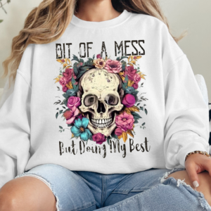 "Bit of a Mess but Doing my Best" Heavy Blend Crewneck