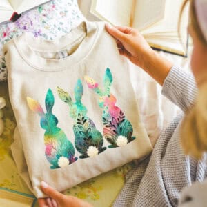 Watercolor Boho Bunny/ Crewneck Sweatshirt