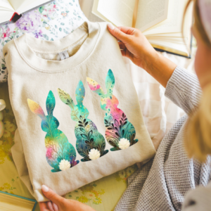 "Watercolor Boho Bunny" Heavy Blend Crewneck -Unisex fit