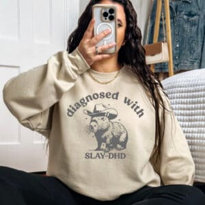 Diagnosed With Slay-DHD" / Crewneck Sweatshirt