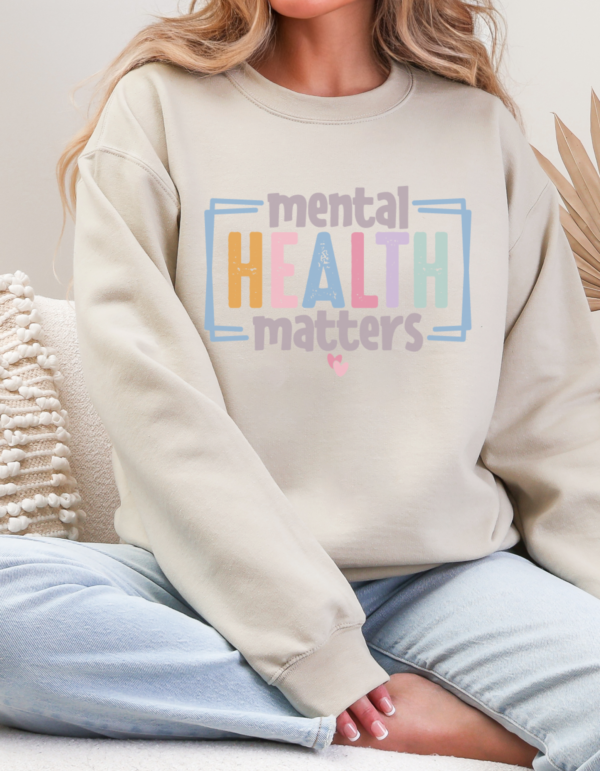 Retro Style Mental Health Matters/ Crewneck Sweatshirt - Image 2