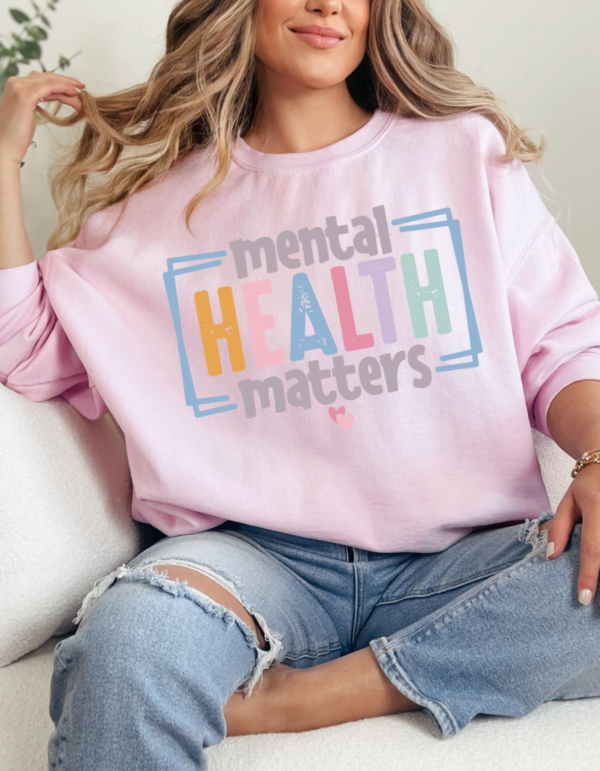 Retro Style Mental Health Matters/ Crewneck Sweatshirt - Image 4