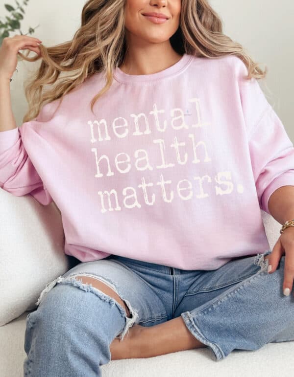 Vintage Style Mental Health Matters/ Mental Wellness Crewneck Sweatshirt - Image 2